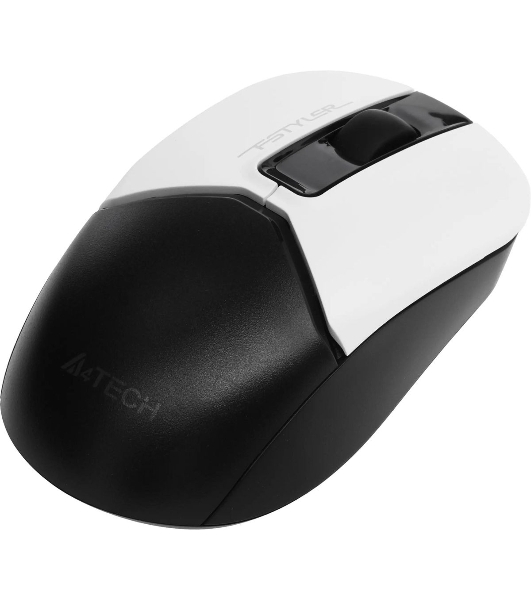Мышь беспроводная A4Tech Fstyler FB12 белый/черный, 1200 dpi, радиоканал, Bluetooth, USB, кнопки - 3