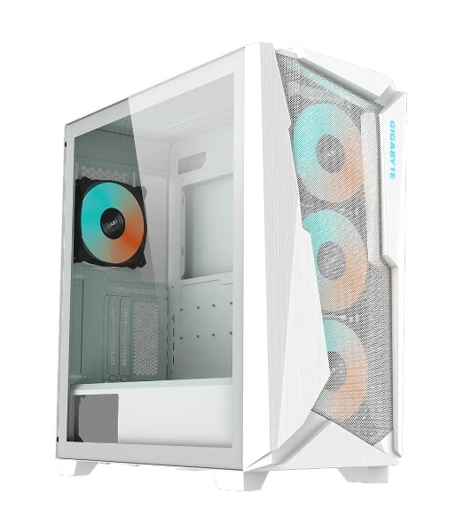 Компьютерный корпус Gigabyte C301 Glass White MidTower, ATX, USB-C x1, USB 3.0 x2, Audio I/O, GPU:400мм, Black, TG