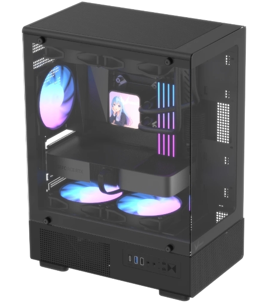 Корпус Formula Crystal Z1CM Plus AR v2 черный без БП mATX 5x120мм 1xUSB3.0 audio bott PSU