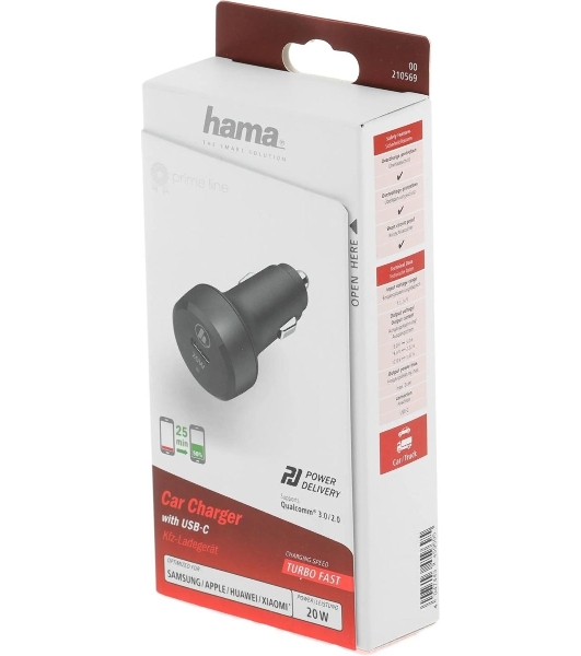 Автомобильное зарядное устройство Hama H-210569 1.67A+3A+2.22A PD универсальное черный