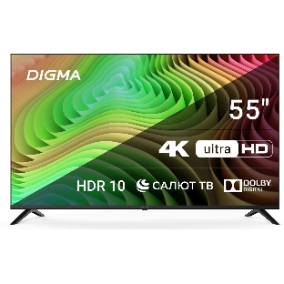 Телевизор Digma 55' DM-LED55UBB40 черный LED UHD 60Hz Салют ТВ