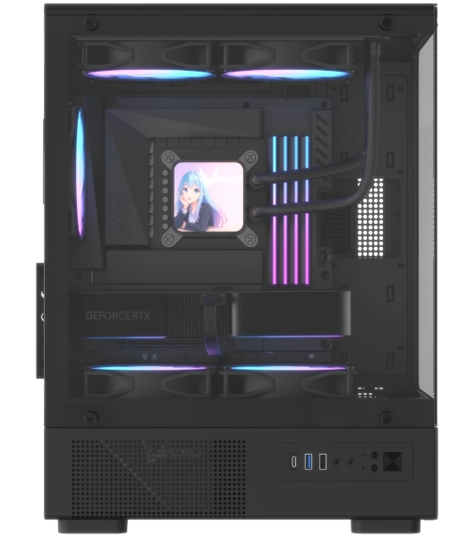 Корпус Formula Crystal Z1CM Plus AR v2 черный без БП mATX 5x120мм 1xUSB3.0 audio bott PSU