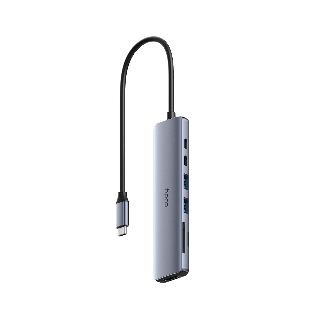 USB-концентратор CUDY UH407, USB Type-C, HDMI, microSD/SD, адаптер/USB Type-C