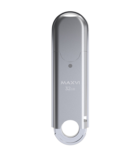 Флешка USB Maxvi P2 (FD32GBUSB20C10P2 silver), 32Gb, USB 2.0, R/W 12/5, серебристый