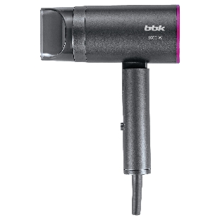 Фен BBK BHD1601 графит, 1600 Вт, ионизация, компактный