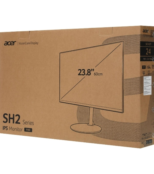 Монитор 23.8' Acer SH242YG0bmiphx IPS 1920x1080, 120 Гц, 1 мс, 16:9, 250 кд/м², HDMI 1.4, DP 1.2, FreeSync, динамики, черный