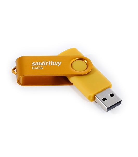 Флешка USB Smartbuy Twist Yellow (SB064Gb2TWY), 64Gb, USB 2.0, R/W 20/10, желтый
