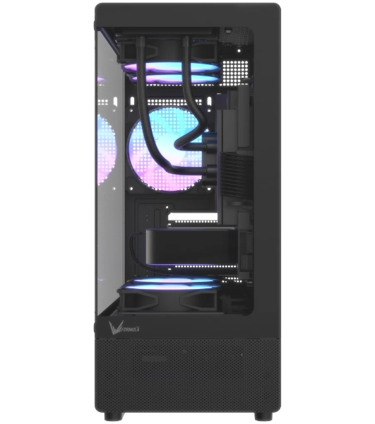 Корпус Formula Crystal Z1CM Plus AR v2 черный без БП mATX 5x120мм 1xUSB3.0 audio bott PSU