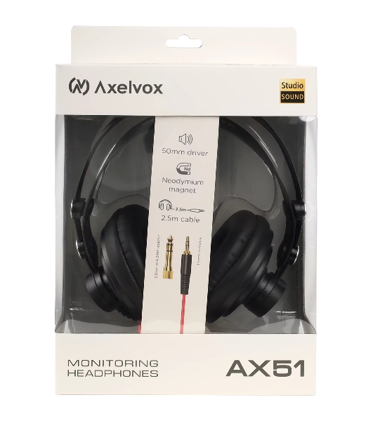 Проводные наушники Axelvox AX51 черный, полноформатные