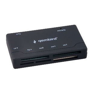 Кард-ридер Gembird FD2-MSD-4/черный/SD/TF/MicroSD/XD/MS/M2/CF/USB 2.0/пластик