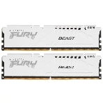 Оперативная память Kingston Fury Beast, DDR5, 64Gb (2x32 GB), 5600 MHz, CL36, DIMM, радиатор, белый, фото 1