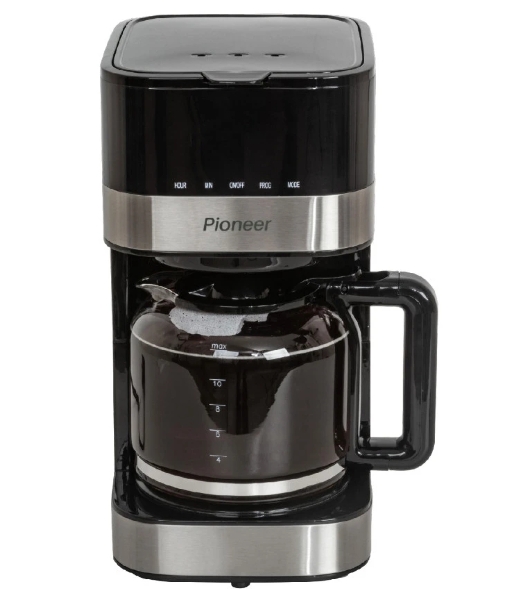 Кофеварка капельная Pioneer CM052D серебристый/черный, исп. кофе - молотый, 1.5 л, 900 Вт