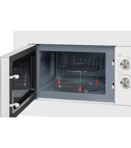 Микроволновая печь встраиваемая Weissgauff HMT-2012GRILL белый, 20 л, 700 Вт, переключатели - поворотный механизм
