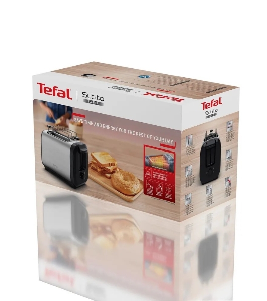 Тостер Tefal Express Metal TT5S1DE0, серебристый/черный 7211419524