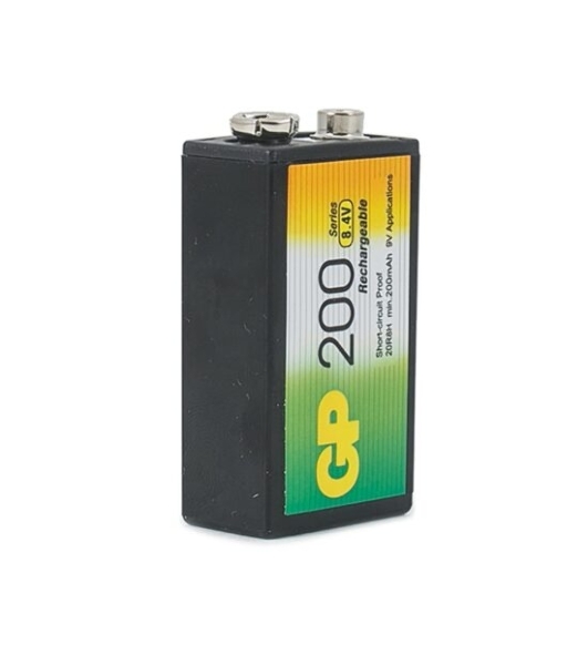 Батарейка аккумуляторная GP, Крона (20R8H, 6F22), Ni-Mh, 200 mAh, 1 шт., в блистере, 20R8H-2CRU1