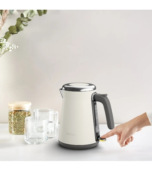 Электрочайник Tefal KI666AE0 молочный, 1.7 л, 2400 Вт, скрытый нагревательный элемент