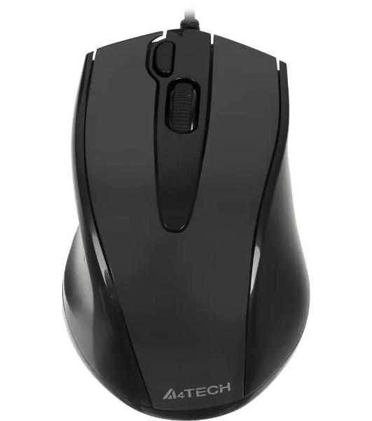 Мышь проводная A4Tech N-500F серый глянец/черный, 1200 dpi, USB, кнопки - 4