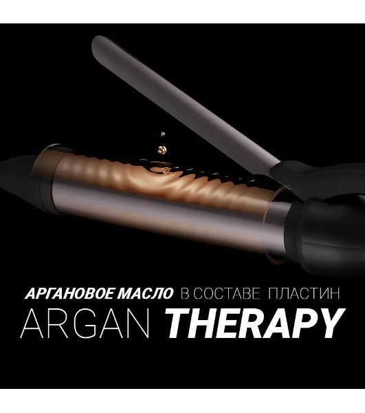 Щипцы для завивки волос Polaris PHS 3410TAi Argan Therapy PRO черный, 34 мм, 220 °C, 6 режимов