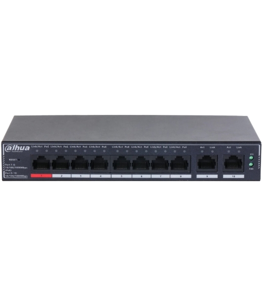 Коммутатор Dahua DH-SG4010P, 10×1 Гбит/с, управляемый