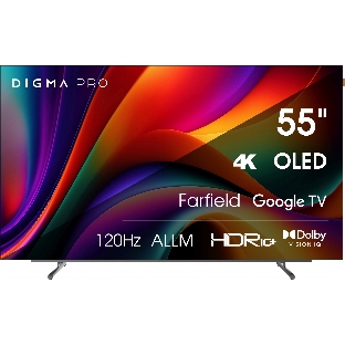 Телевизор Digma 55' Pro 55M черный/серебристый OLED 4K UHD 120Hz Google TV