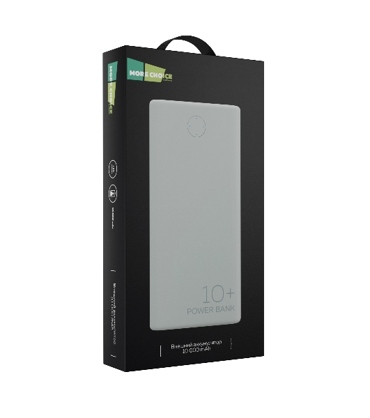 Портативный аккумулятор More choice (4610196408694) PB11-10 White 10000mAh 2USB