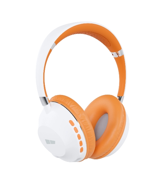 Беспроводные наушники MORE CHOICE HW34S белый/оранжевый, накладные, Bluetooth, до 6 ч
