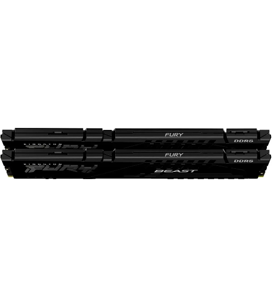 Оперативная память Kingston Fury Beast Black, DDR5, 64GB (2x32GB), 5200 MHz, CL40, с радиатором, чёрный