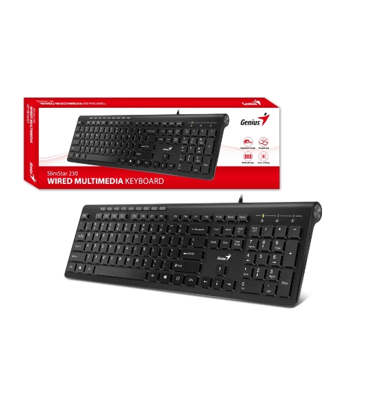 Клавиатура проводная Genius SlimStar 230II 31310048402, USB, черный