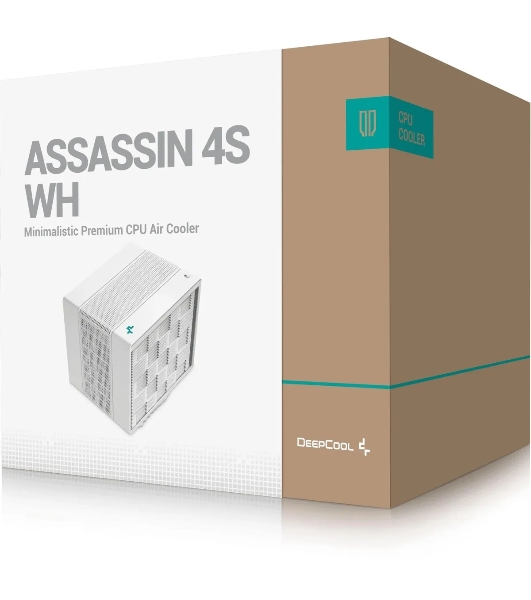 Кулер для процессора DEEPCOOL ASSASIN 4S WH белый, 140 мм, алюминий/медь, 1800 об/мин, 29.3 дБ, 4 pin, 250 Вт, 164 мм