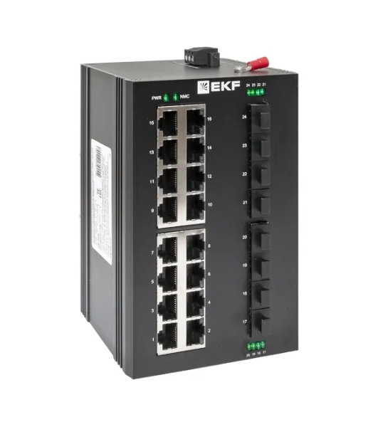 Коммутатор EKF TSX-U-8GX/SFP-16GT, 16×1 Гбит/с + 8×1 Гбит/с SFP, неуправляемый