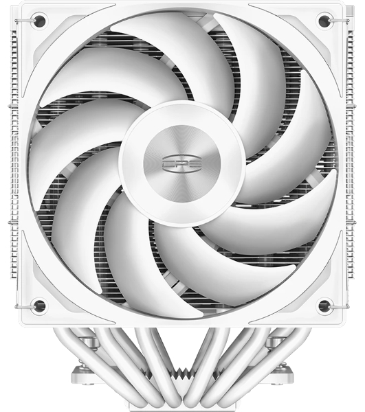 Кулер для процессора PCCooler RZ620 WH (260W, 4-pin PWM, 158мм, Al/Cu, 6x6мм, 2x120мм, 86.73CFM, 32dBA, 1800RPM, S: 1851/1700/1200/115X, AM5/AM4, белый)