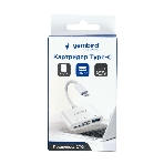 Кард-ридер Gembird FD2-MSD-2/белый/SD/SDHC/SDXC/TF/MicroSD/USB 2.0/USB Type-C (2.0)/пластик, фото3