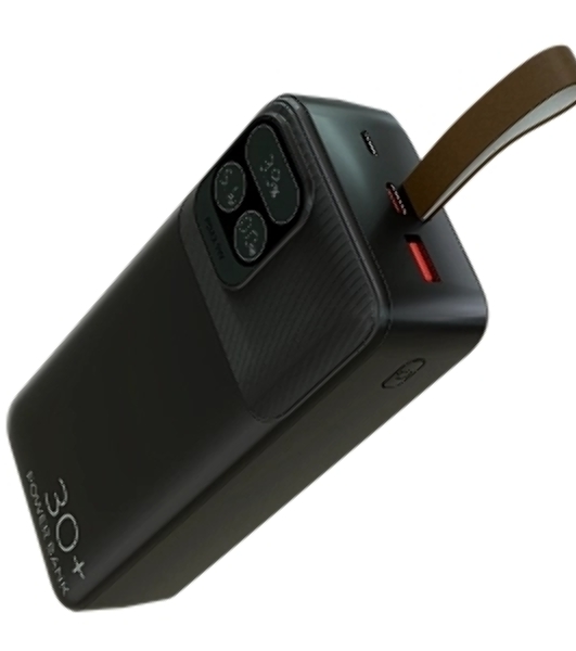 Портативный аккумулятор More choice (4620202550637) PB55-30 с кабелем 1USB 3.0A 22.5W PD - 30000mAh черный