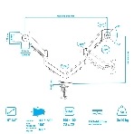 Кронштейн Kromax OFFICE-14 черный, 4 шт/уп. Кр. стал. настол. для 2-х мон. 15'-32', max 2x10 кг, 6 ст. св., нак. +90° -45°, пов. 180°, max VESA 100x100, фото2