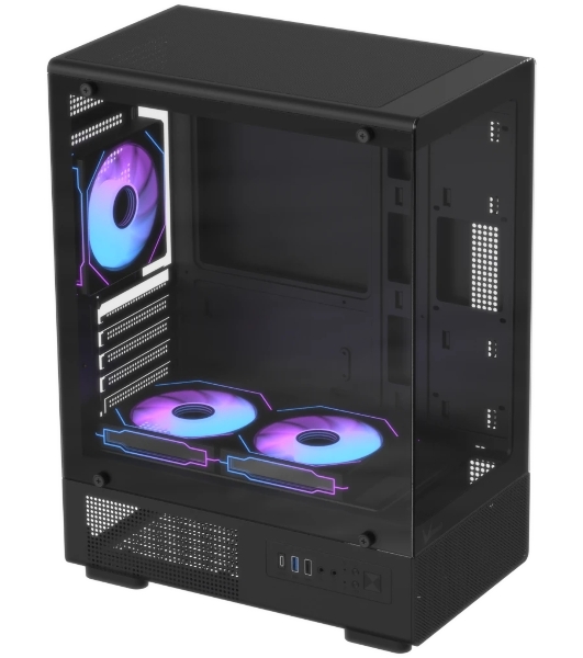 Корпус Formula Crystal Z1CM Plus AR v2 черный без БП mATX 5x120мм 1xUSB3.0 audio bott PSU