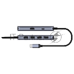 USB-концентратор Cudy UH500, USB Type-C, HDMI + USB-A + USB Type-C port for PD Charging, адаптер/ USB Type-C, фото2