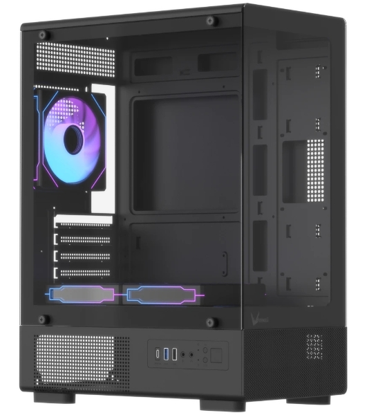 Корпус Formula Crystal Z1CM Plus AR v2 черный без БП mATX 5x120мм 1xUSB3.0 audio bott PSU