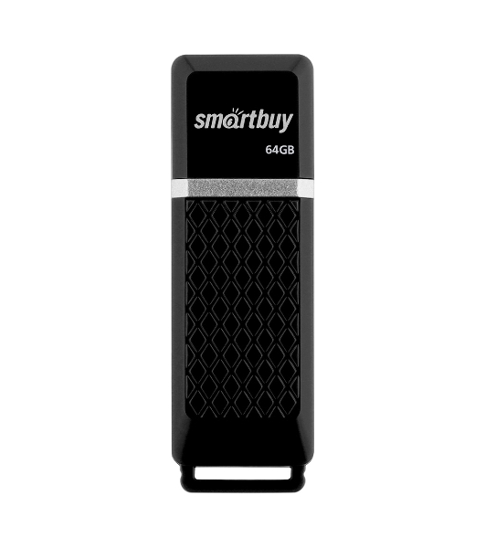 Флешка USB Smartbuy Quartz black (SB64GbQZ-K), 64Gb, USB 2.0, R/W 25/15, черный