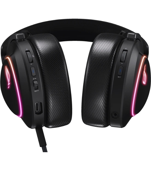 Гарнитура ASUS ROG Delta II чёрный, беспроводная + проводная, Bluetooth, подсветка