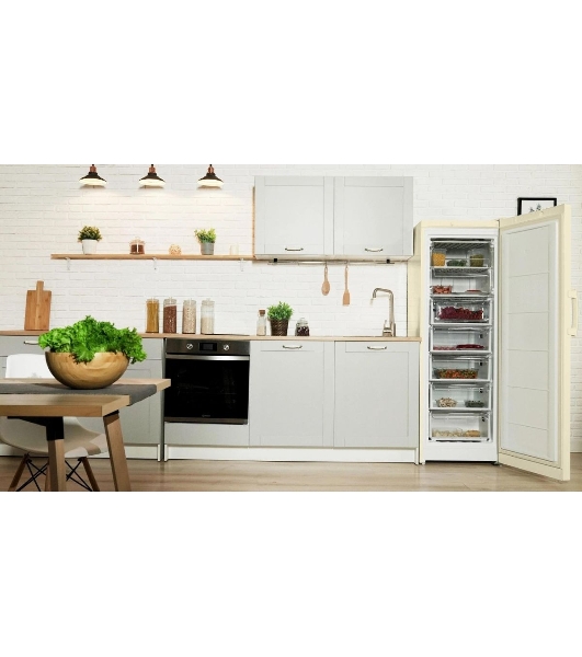 Морозильная камера Indesit DSZ 5175 E, бежевый, 261 л, 4 ящика