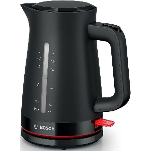 Электрочайник Bosch TWK3M123 черный, 1.7 л, 2400 Вт, скрытый нагревательный элемент