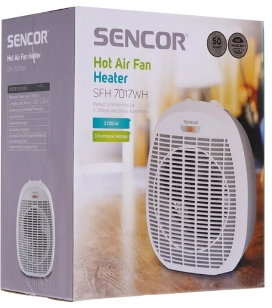 Тепловентилятор Sencor SFH 7017WH, белый, 2000 Вт, 20 м2, термостат