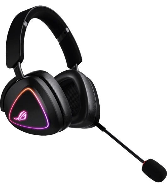 Гарнитура ASUS ROG Delta II чёрный, беспроводная + проводная, Bluetooth, подсветка
