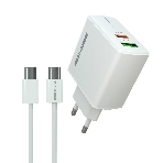 Сетевое зарядное устройство MORE CHOICE NC61a белый - 1USB+1USB-C 3.0A PD 20W+QC3.0 быстрая зарядка для Type-C, фото 1