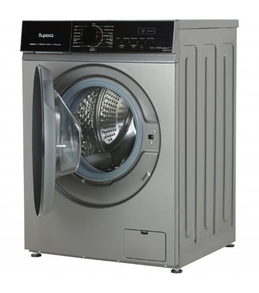 Cтиральная машина Бирюса WM-SN1014/15 M металлик, загрузка фронтальная 10.5 кг, 1400 об/мин, класс: А+++
