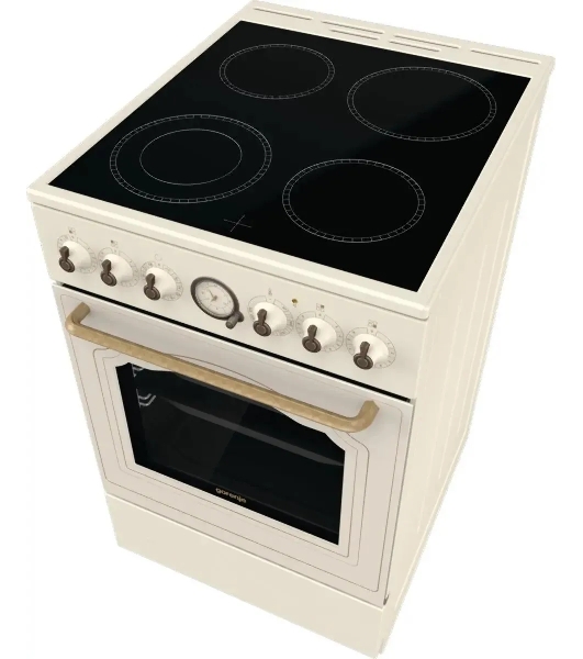 Плита электрическая Gorenje GECS5B70CLI бежевый, конфорок 4 электрических, духовка 70 л, 50 см x 85 см x 59.4 см