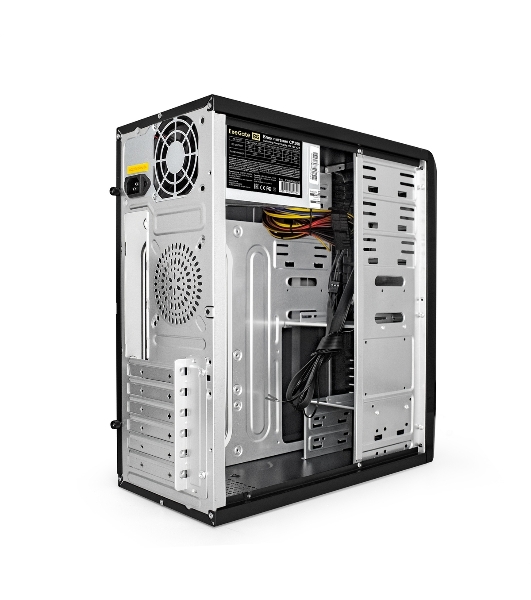 Компьютерный корпус Miditower ExeGate CP-601-UNS350 (ATX, БП UNS350 с вент. 12см, 2*USB, аудио, черный)