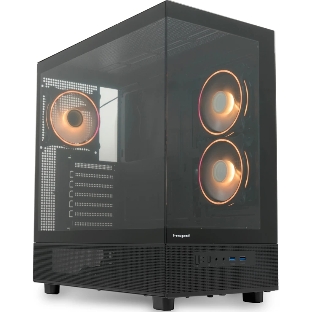 Компьютерный корпус HSPD F710, Panoramic Mid Tower, черный, TG, 0.5 SPCC, 3x120мм ARGb E-ATX, ATX, mATX, mITX 185/395/270мм 2x2.5', 1x3.5', 7xPCI 2xUSB-A 3.0 435x230x457мм