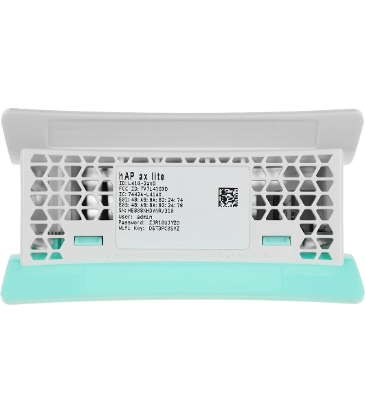 Роутер беспроводной MikroTik hAP ax lite (L41G-2AXD) AX600 10/100/1000BASE-TX голубой