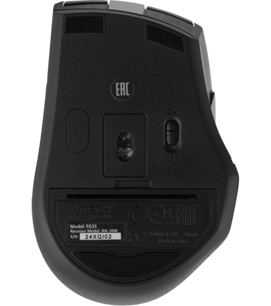 Мышь беспроводная A4Tech Fstyler FG35 серый/черный, 2000 dpi, радиоканал, USB, кнопки - 6